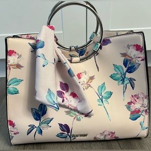 Nine West pink floral tote bag